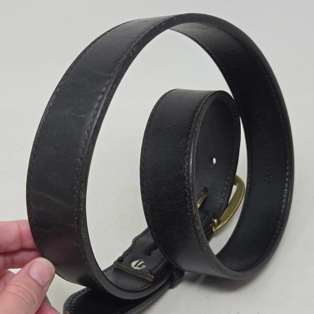 Galco SB2 Sport Belt Black Leather Solid Brass Buckle 40B Handmade USA